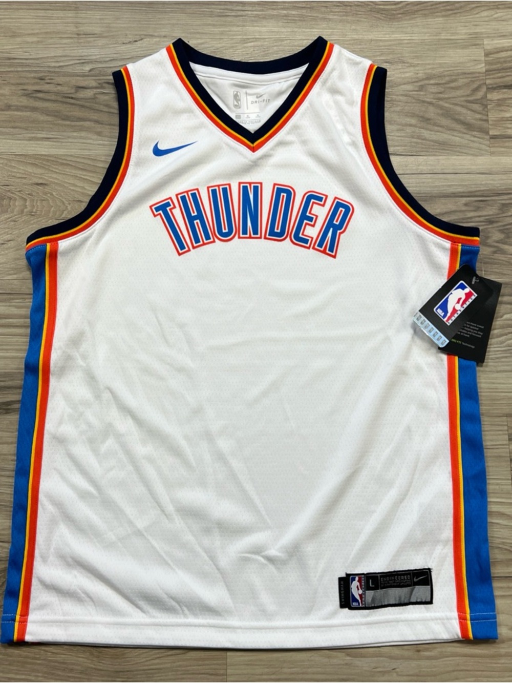 Nike Oklahoma City Thunder NBA Jersey White/Blue/Orange Size Youth Large NWT